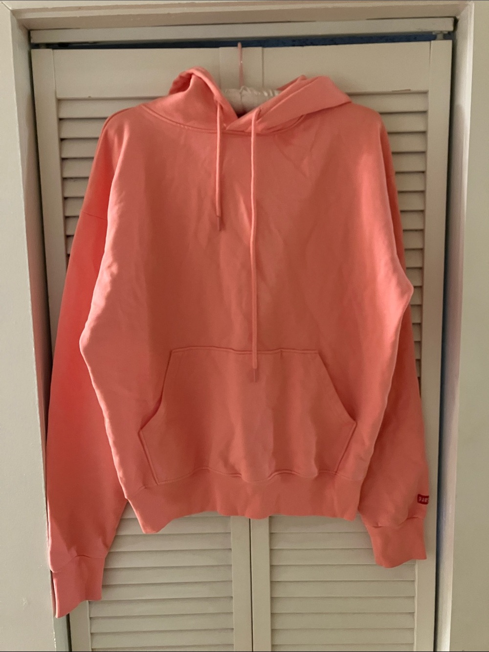 The Standard Label Pink Privacy Please Red Statement Hoodie Sweatshirt Size XS